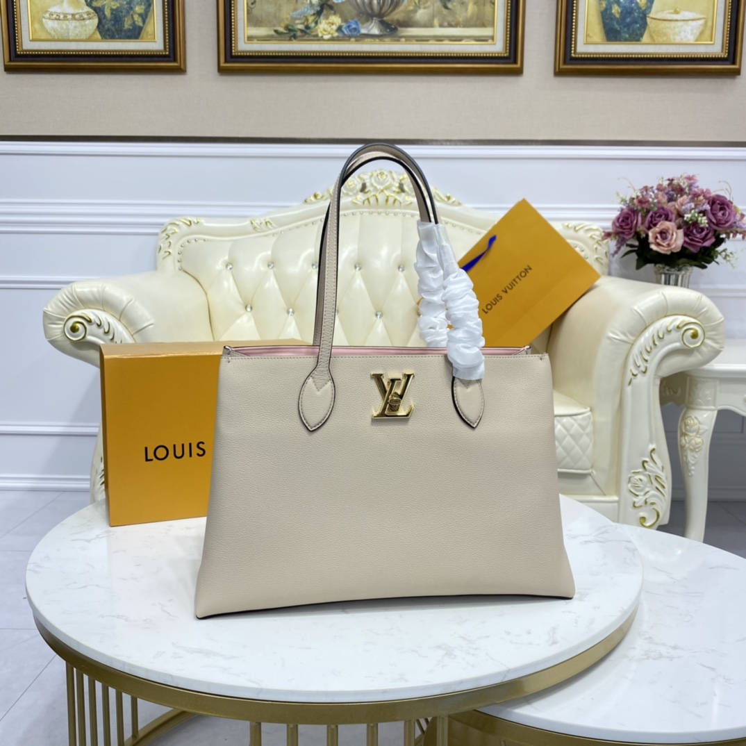 Louis Vuitton LOCKME SHOPPER Shoudler Bag M57346 Greige 